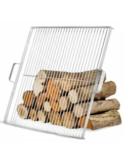 COOK KING - Grille de cuisson carrée pour brasero en acier-acier naturel--44x44 cm--acier naturel