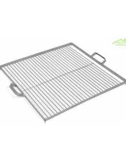 COOK KING - Grille de cuisson carrée pour brasero en acier-acier naturel--44x44 cm--acier naturel