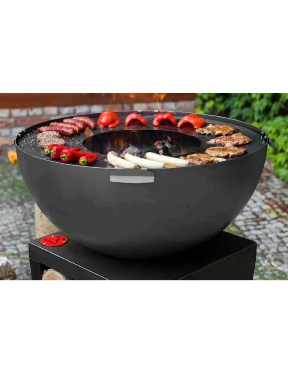 COOK KING - Plaque de cuisson avec grille pour braséro en acier-avec 4 anses-102cm--