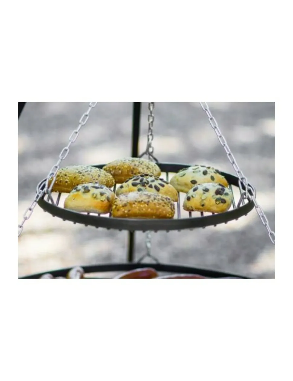 COOK KING - Trépied doua avec double grille en acier inoxydable--40x70 cm-