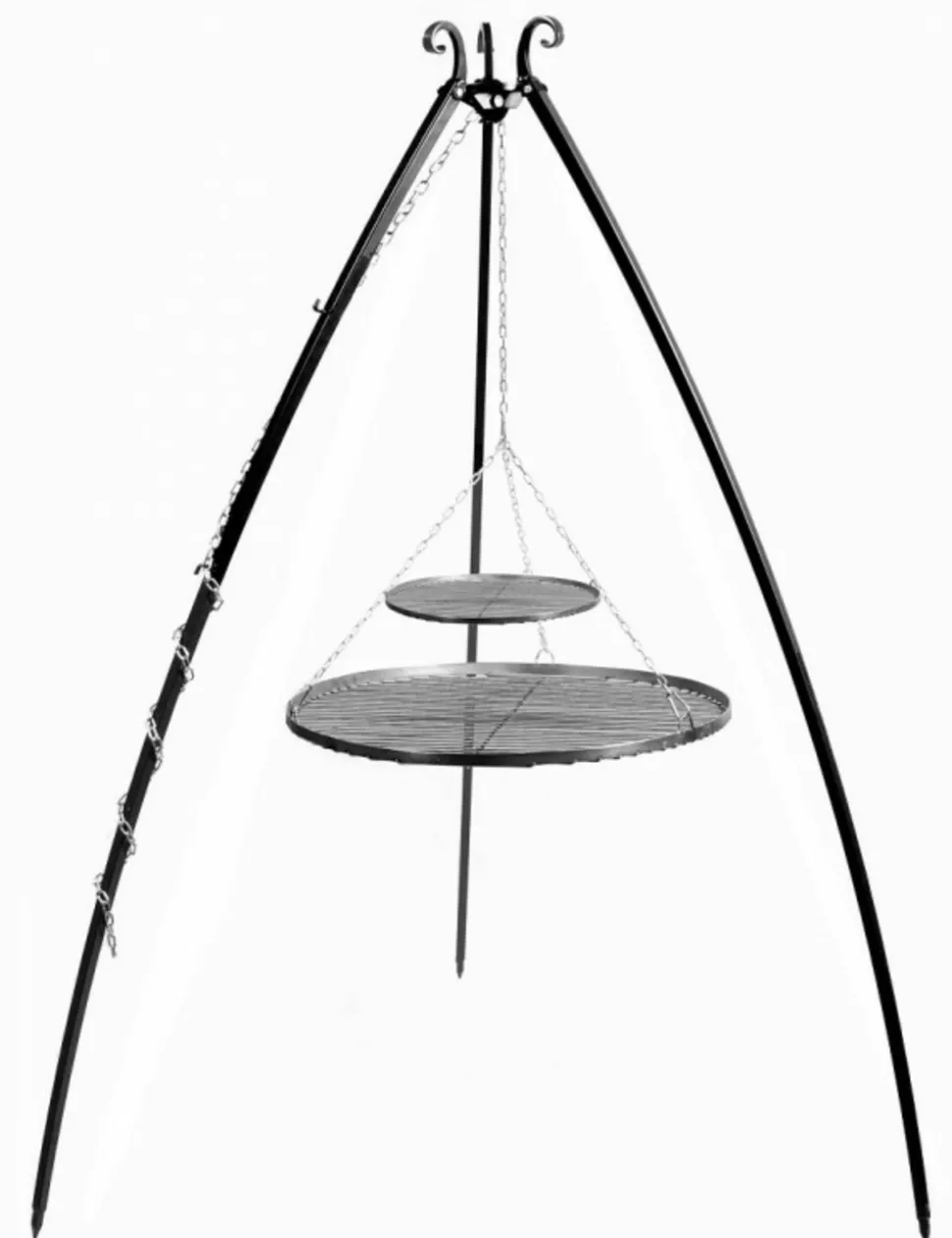 COOK KING - Trépied doua avec double grille en acier--40x70 cm-