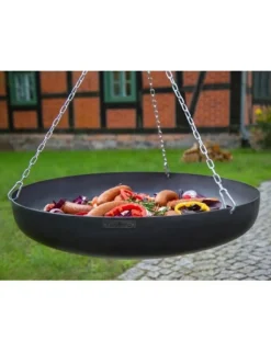 COOK KING - Wok rond à suspendre sur trépied-noir-noir--ø 60 cm-