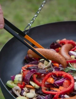 COOK KING - Wok rond à suspendre sur trépied-noir-noir--ø 60 cm-