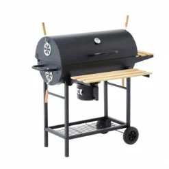COOKINGBOX - Barbecue a charbon mike - 2 grilles acier chromé - surface de cuisson : 71 x 35 cm - noir