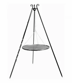 COOKKING - Barbecue grille de cuisson suspendu sur trépied 200 cm – en acier 50 cm