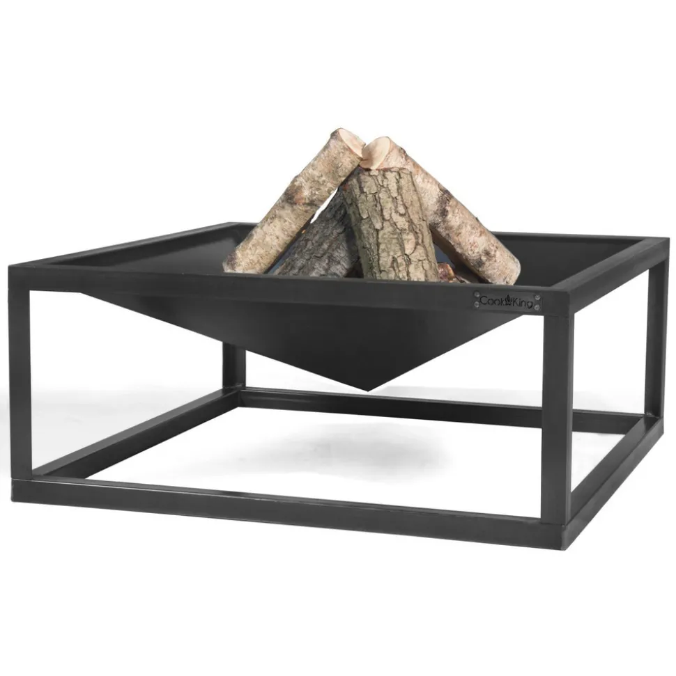 COOKKING - Braséro de jardin square en acier de 70x70 cm avec finition de haute qualité