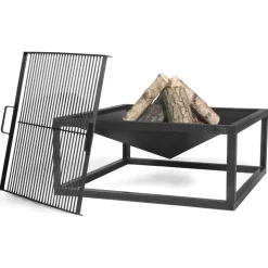 COOKKING - Braséro de jardin square en acier de 70x70 cm avec finition de haute qualité