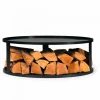 COOKKING - Socle de braséro avec compartiment à bûches, 72cm de diamètre, acier brut, cookking, 111041