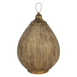 COTE TABLE - Lanterne orient doré fer 64x47x47cm