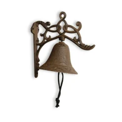 DÉCORATION D'AUTREFOIS - Cloche fonte fonte marron - décoration d'autrefois