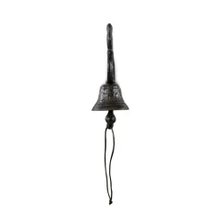 DÉCORATION D'AUTREFOIS - Cloche 2 oiseaux fonte fonte marron - décoration d'autrefois
