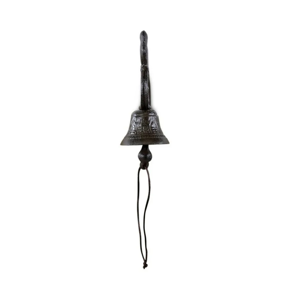 DÉCORATION D'AUTREFOIS - Cloche 2 oiseaux fonte fonte marron - décoration d'autrefois