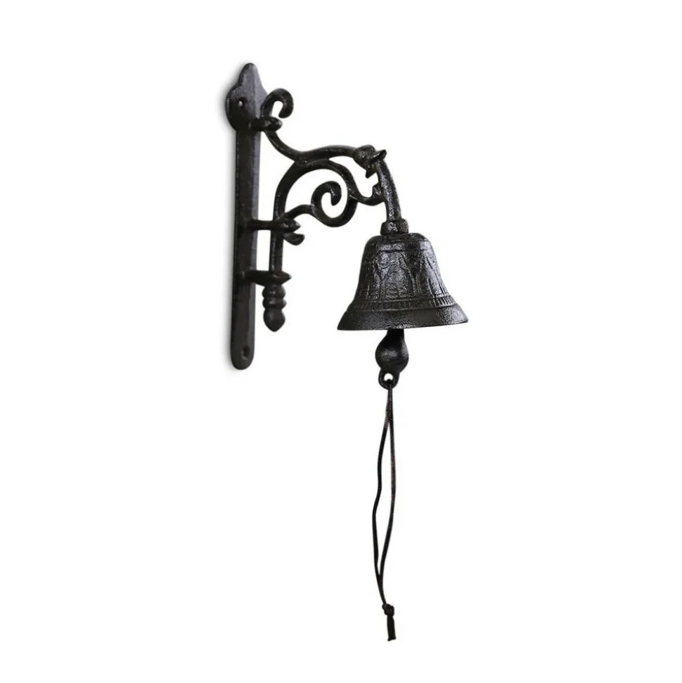 DÉCORATION D'AUTREFOIS - Cloche fonte fonte marron - décoration d'autrefois