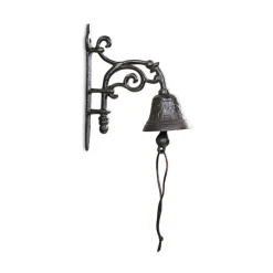 DÉCORATION D'AUTREFOIS - Cloche fonte fonte marron - décoration d'autrefois