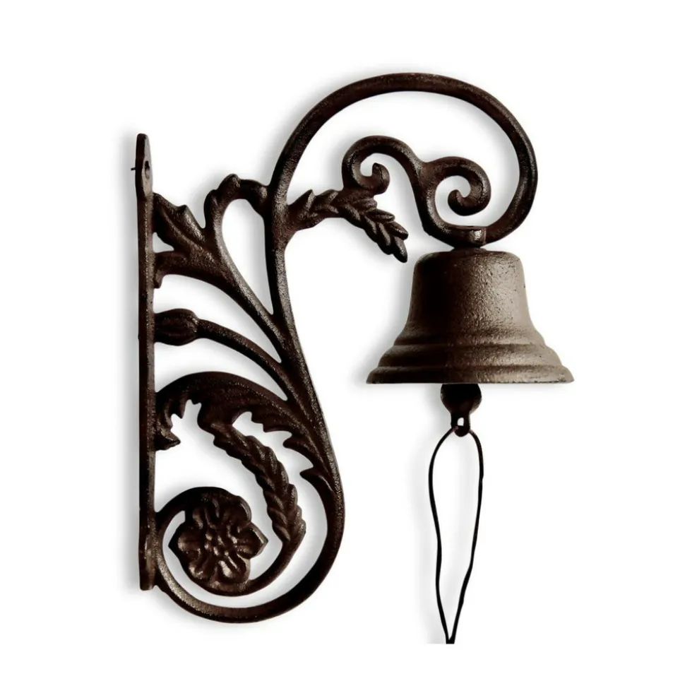 DÉCORATION D'AUTREFOIS - Cloche fonte fonte marron - décoration d'autrefois