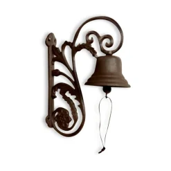 DÉCORATION D'AUTREFOIS - Cloche fonte fonte marron - décoration d'autrefois