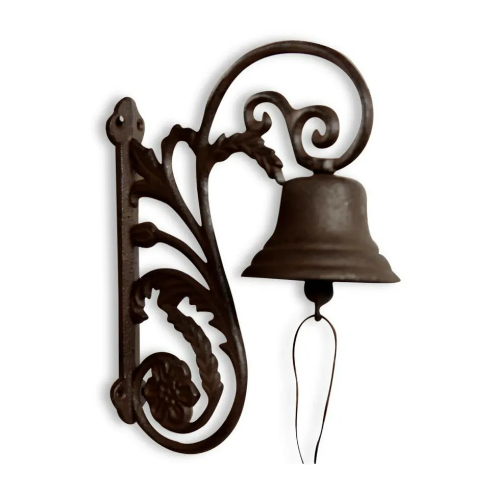 DÉCORATION D'AUTREFOIS - Cloche fonte fonte marron - décoration d'autrefois
