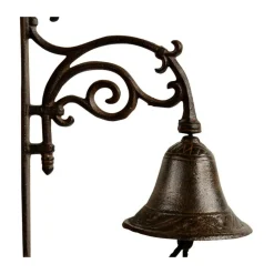 DÉCORATION D'AUTREFOIS - Cloche fonte fonte marron - décoration d'autrefois
