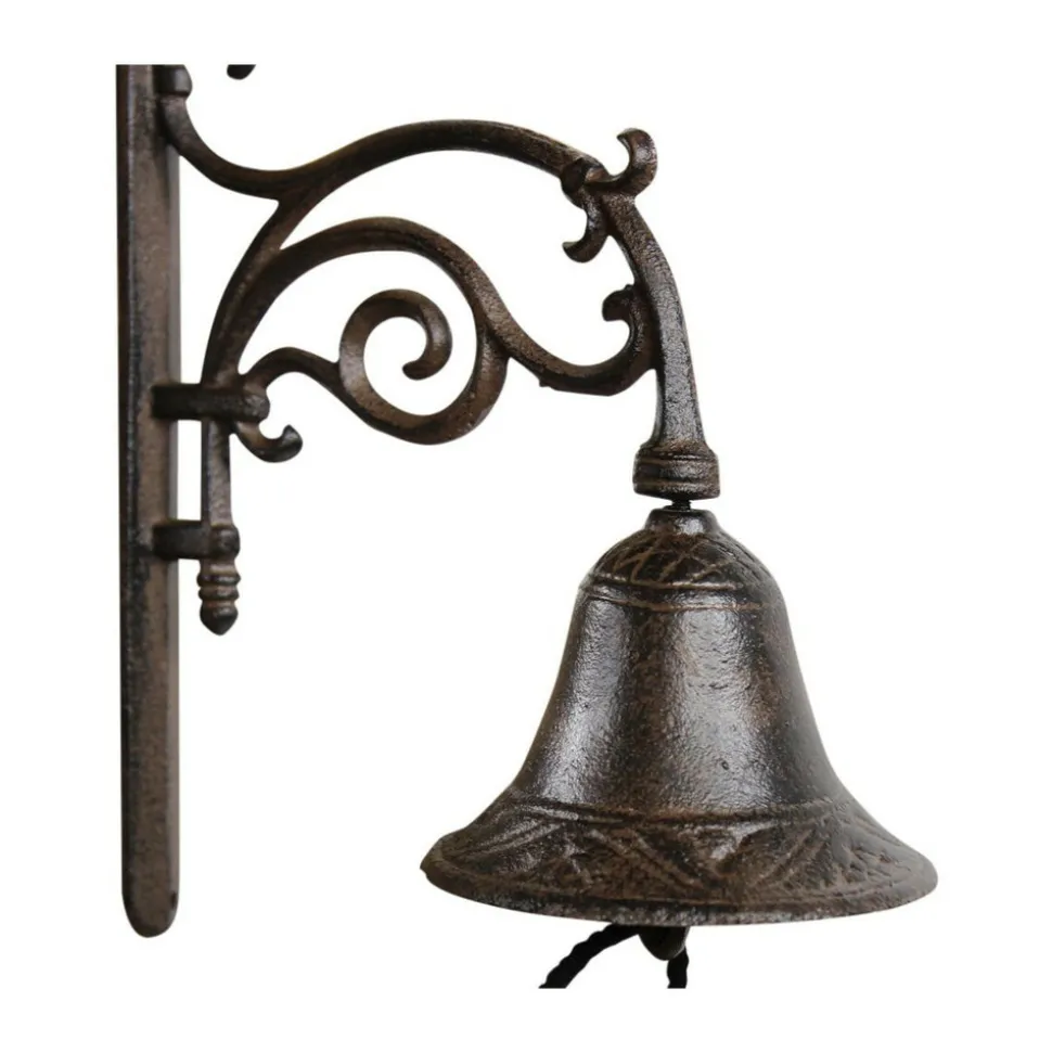 DÉCORATION D'AUTREFOIS - Cloche fonte fonte marron - décoration d'autrefois