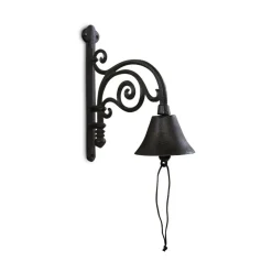 DÉCORATION D'AUTREFOIS - Cloche fonte fonte marron - décoration d'autrefois