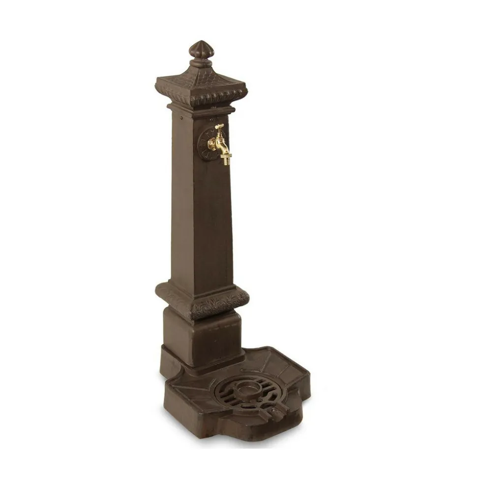 DÉCORATION D'AUTREFOIS - Fontaine de jardin aluminium marron - décoration d'autrefois