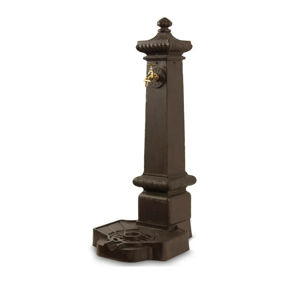DÉCORATION D'AUTREFOIS - Fontaine de jardin aluminium marron - décoration d'autrefois
