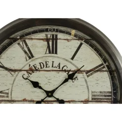 DÉCORATION D'AUTREFOIS - Grande horloge ancienne murale café de la gare fer noir - décoration d'autrefois