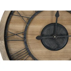 DÉCORATION D'AUTREFOIS - Grande horloge ancienne bois-métal marron - décoration d'autrefois