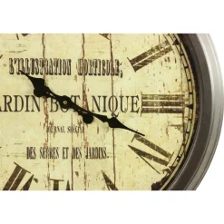 DÉCORATION D'AUTREFOIS - Grande horloge ancienne murale jardin botanique fer blanc - décoration d'autrefois
