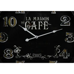 DÉCORATION D'AUTREFOIS - Horloge ancienne murale la maison du café métal noir - décoration d'autrefois