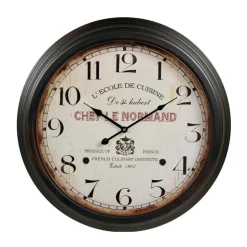 DÉCORATION D'AUTREFOIS - Horloge ancienne murale l'ecole de cuisine de st hubert métal blanc - décoration d'autrefois