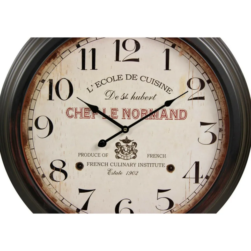 DÉCORATION D'AUTREFOIS - Horloge ancienne murale l'ecole de cuisine de st hubert métal blanc - décoration d'autrefois