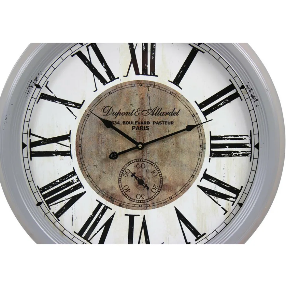 DÉCORATION D'AUTREFOIS - Horloge ancienne murale dupont & allardet métal gris - décoration d'autrefois
