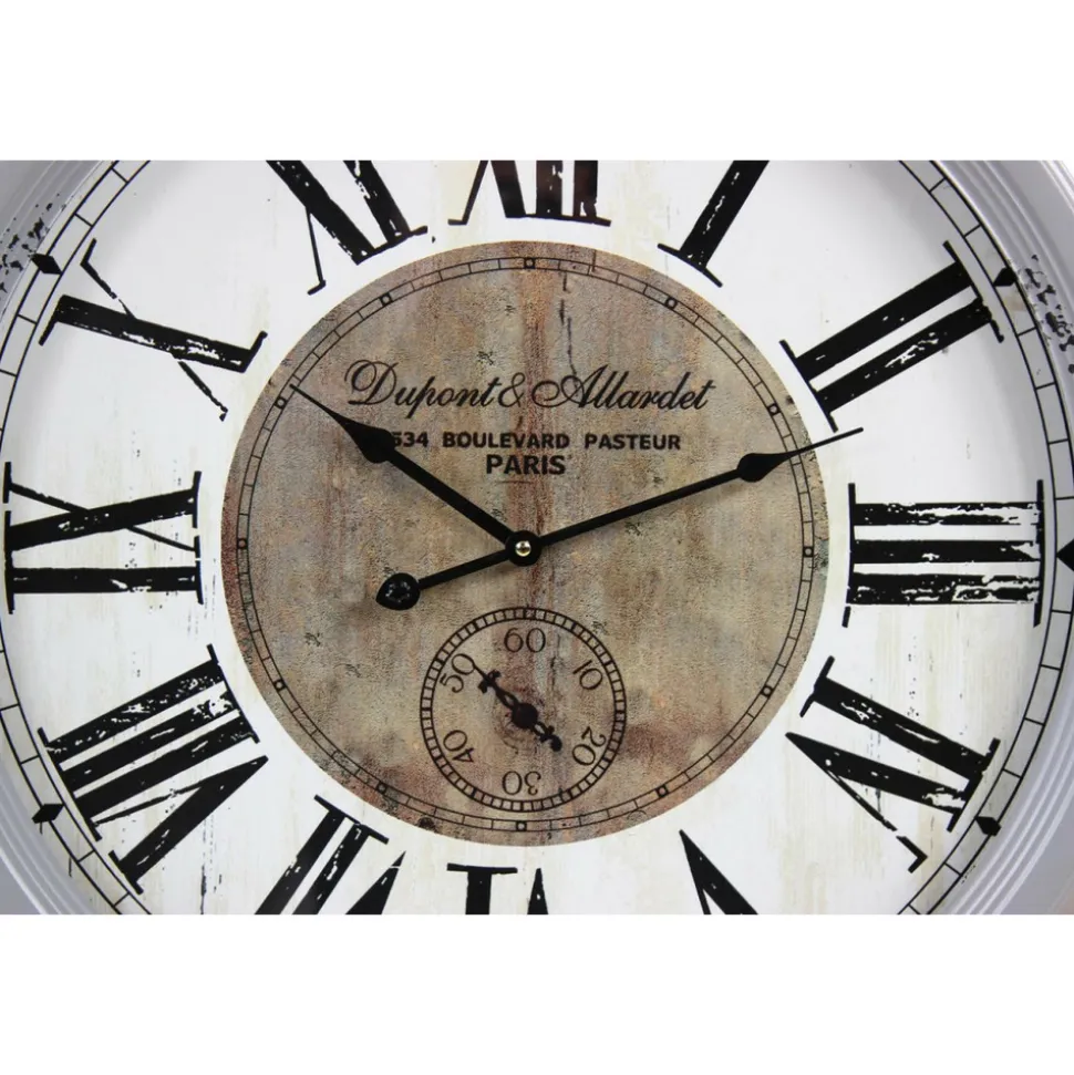 DÉCORATION D'AUTREFOIS - Horloge ancienne murale dupont & allardet métal gris - décoration d'autrefois