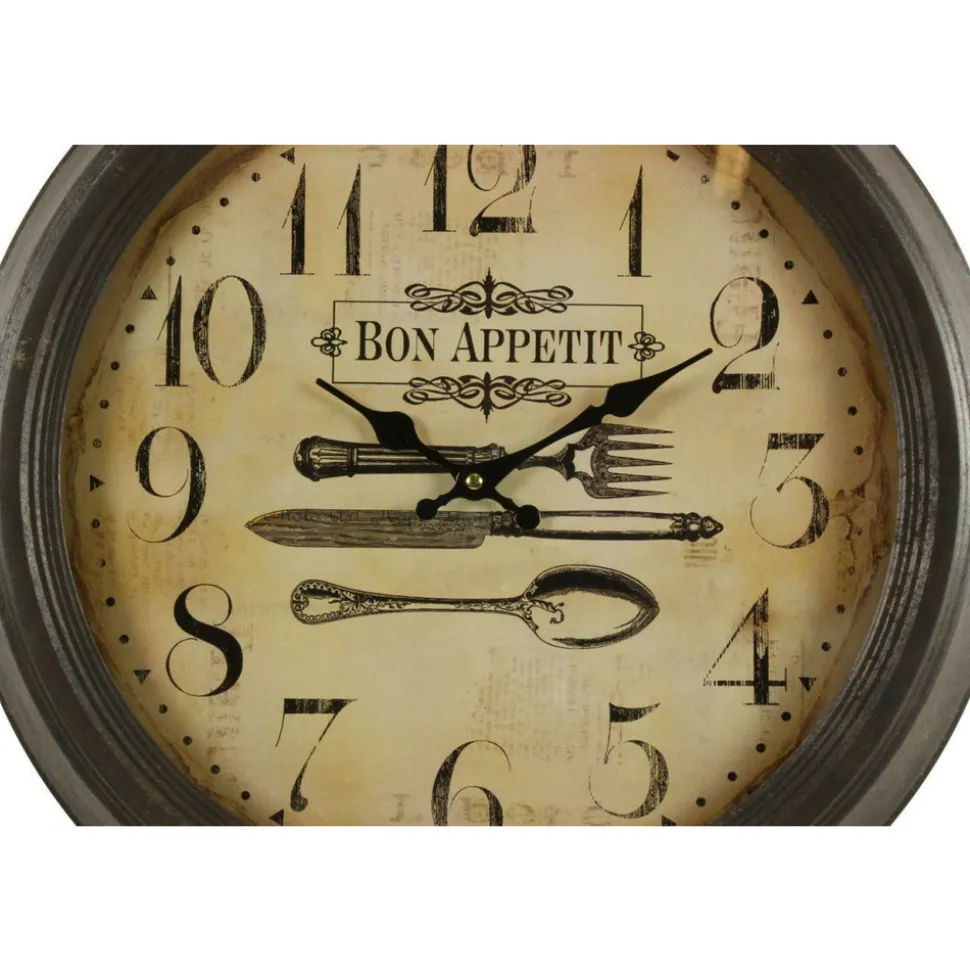 DÉCORATION D'AUTREFOIS - Horloge ancienne murale bon appétit fer blanc - décoration d'autrefois