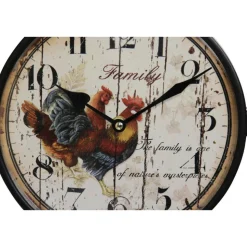 DÉCORATION D'AUTREFOIS - Horloge de gare ancienne double face family coq forge fer forgé blanc - décoration d'autrefois