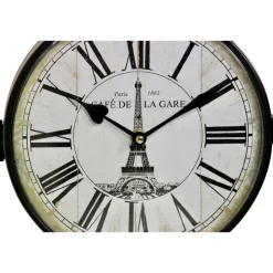 DÉCORATION D'AUTREFOIS - Horloge de gare ancienne double face café de la gare tour eiffel forge fer forgé blanc - décoration d'autrefois