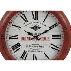 DÉCORATION D'AUTREFOIS - Horloge ancienne murale eau quinine tonique métal rouge-bordeaux - décoration d'autrefois