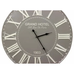 DÉCORATION D'AUTREFOIS - Horloge ancienne grand hotel métal gris - décoration d'autrefois