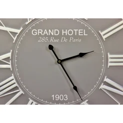 DÉCORATION D'AUTREFOIS - Horloge ancienne grand hotel métal gris - décoration d'autrefois