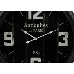 DÉCORATION D'AUTREFOIS - Horloge ancienne murale antiquités de paris métal noir - décoration d'autrefois