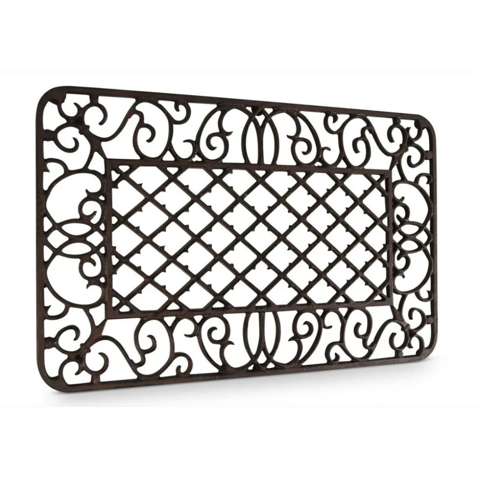 DÉCORATION D'AUTREFOIS - Paillasson rectangulaire fonte fonte marron - décoration d'autrefois