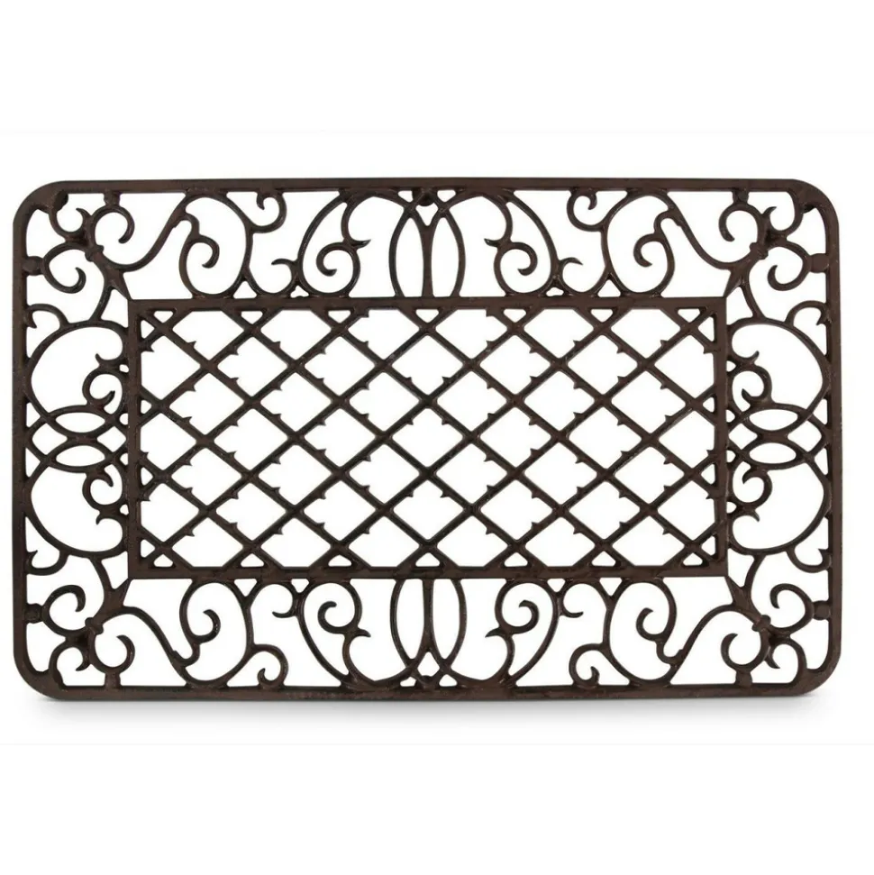 DÉCORATION D'AUTREFOIS - Paillasson rectangulaire fonte fonte marron - décoration d'autrefois