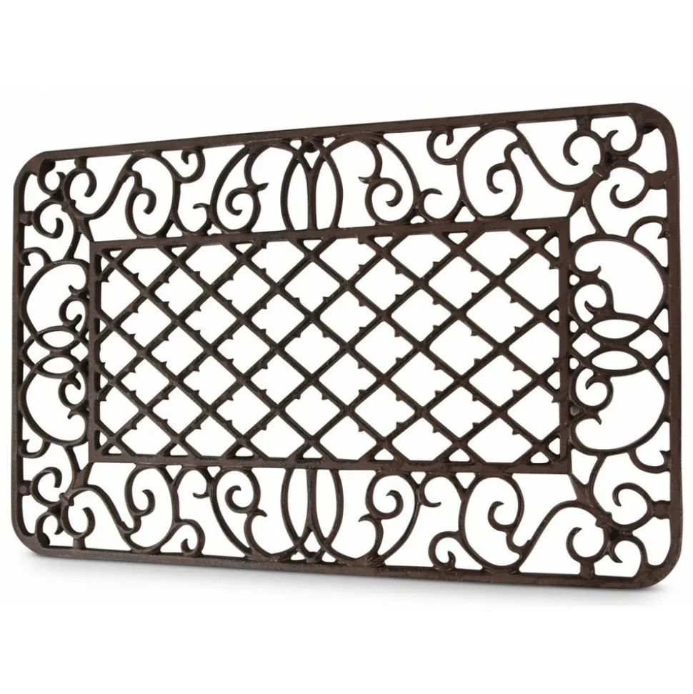 DÉCORATION D'AUTREFOIS - Paillasson rectangulaire fonte fonte marron - décoration d'autrefois