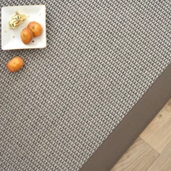 DÉCOWEB - Tapis de salon - lombok silver - ganse lin marron taupe - 120 x 170 cm