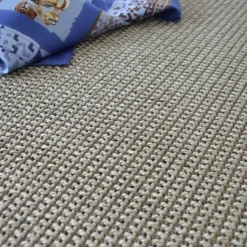 DÉCOWEB - Tapis de salon - lombok silver - ganse lin marron taupe - 80 x 150 cm