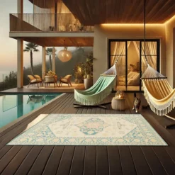 DÉCOWEB - Tapis d'extérieur et intérieur - mille et une nuits - multicolore - 120 x 170 cm