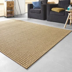 DÉCOWEB - Tapis d'extérieur ou d'intérieur aspect sisal - tijuana - camel - 200 x 290 cm