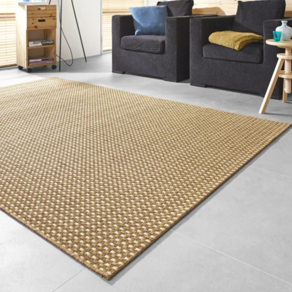 DÉCOWEB - Tapis d'extérieur ou d'intérieur aspect sisal - tijuana - camel - 80 x 150 cm