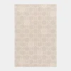 DÉCOWEB - Tapis extérieur et intérieur motif graphique - hexagone - beige et écru - 120 x 170 cm